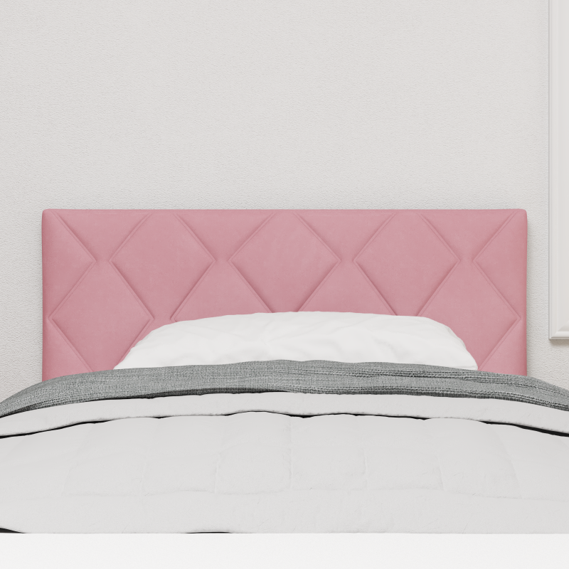 LED Kopfteil Diamantblock Design Rosa 90 cm Samt
