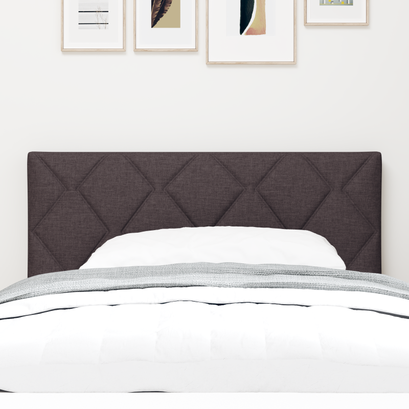 LED Kopfteil Diamantblöcke Design Dunkelbraun 100 cm Stoff