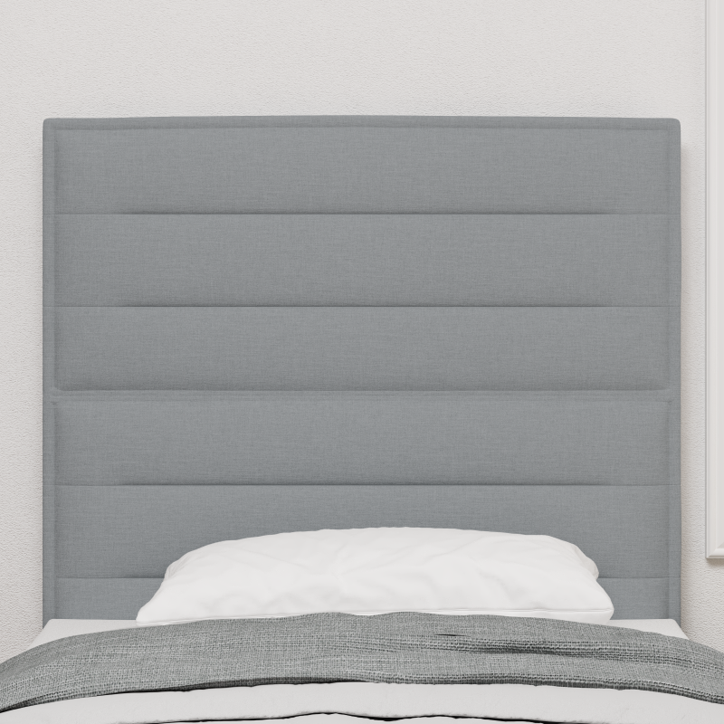 LED Kopfteil Linien Design Hellgrau 100 cm Stoff