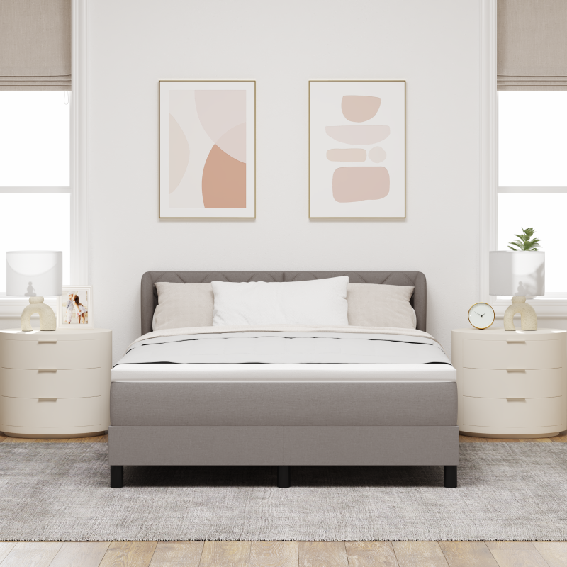 Boxspringbett mit Matratze Taupe 140x200 cm Stoff