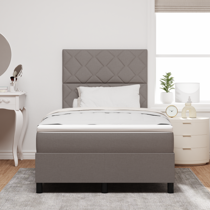 Boxspringbett mit Matratze & LED Taupe 120x190 cm Stoff