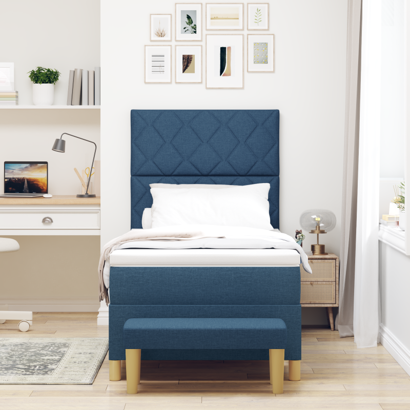 Boxspringbett mit Matratze Dunkelgrau 160x200 cm Stoff