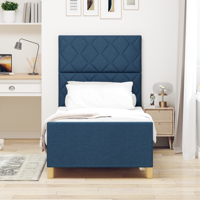 Boxspringbett mit Matratze und LED Dunkelgrau 140x190 cm Stoff