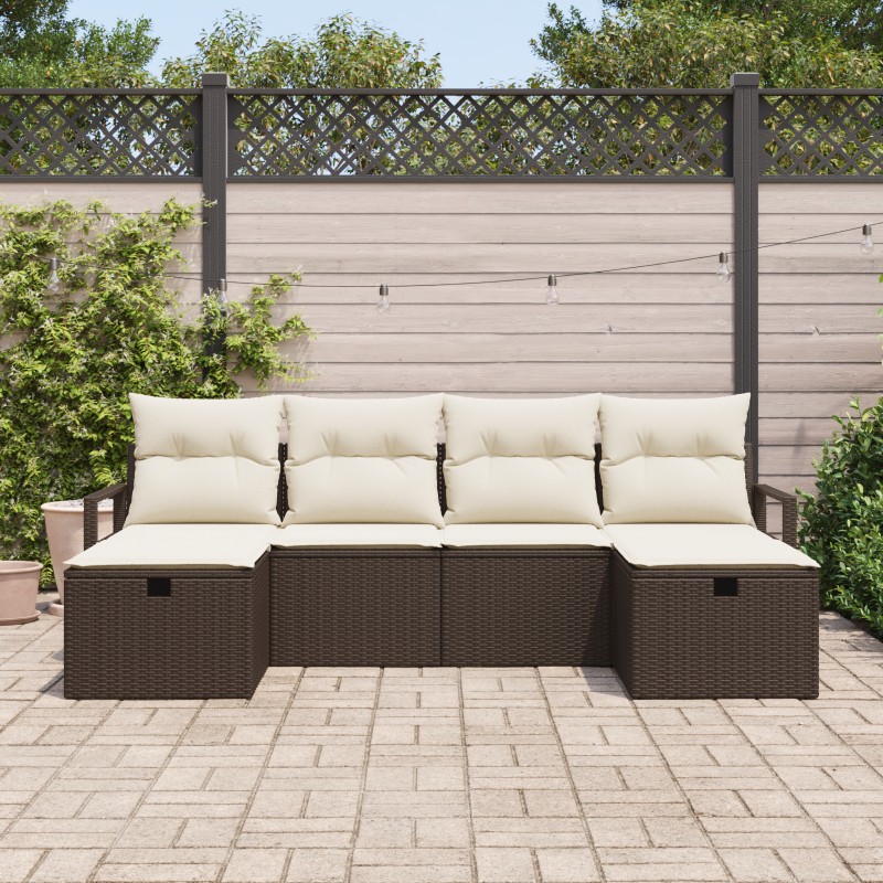 Boxspringbett mit Matratze & LED Taupe 140x200 cm Stoff