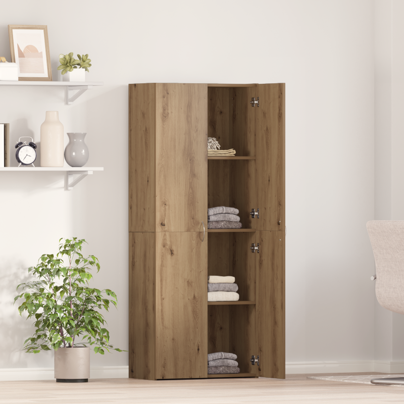 Büroschrank Set aus 2 Artisan Eiche Holzwerkstoff