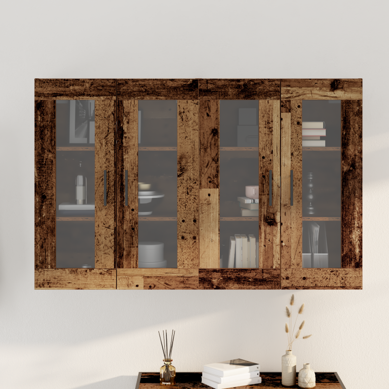 Wandmontierte Schränke 2 Stück Altholz 69.5x34x90 cm Massivholz