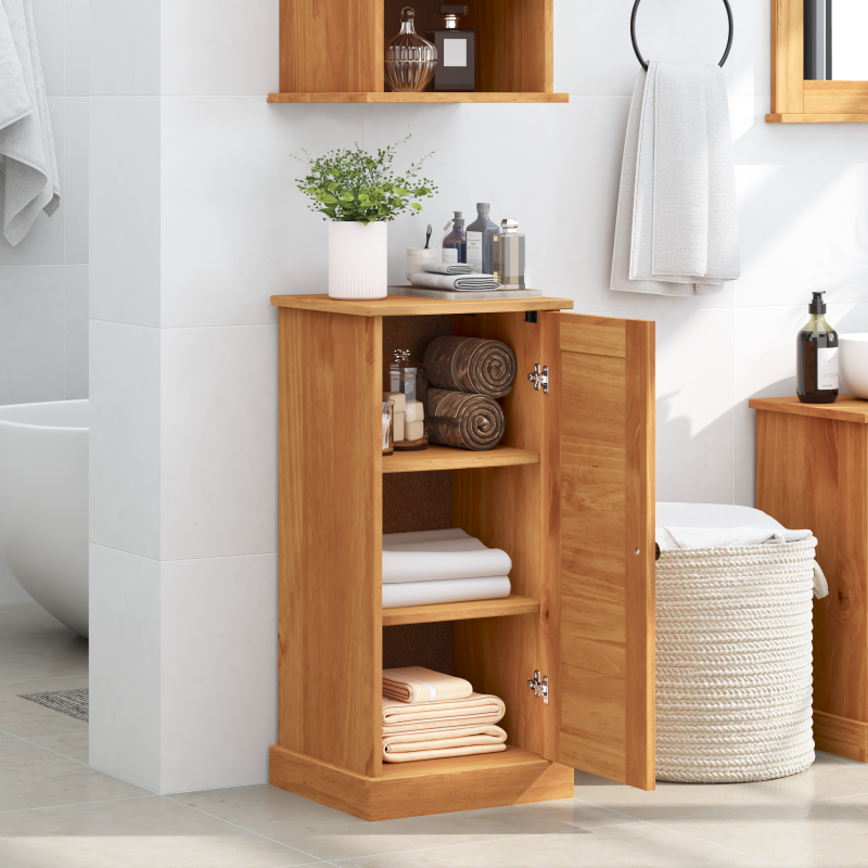 Badezimmer Schrank VIGO 37x34x80 cm Massivholz Kiefer