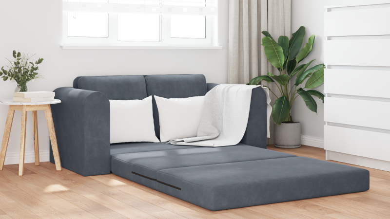 Sofabett 2-in-1 Dunkelgrau 148x71x83 cm Velvet