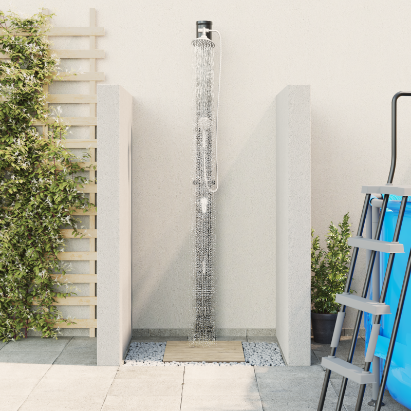 Außendusche mit Handbrause 217 cm 20 L
