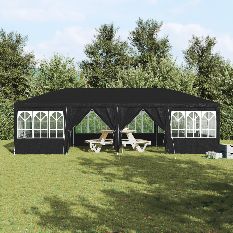 Partyzelt mit 12 Seitenwänden Anthrazit 8x4 m PE