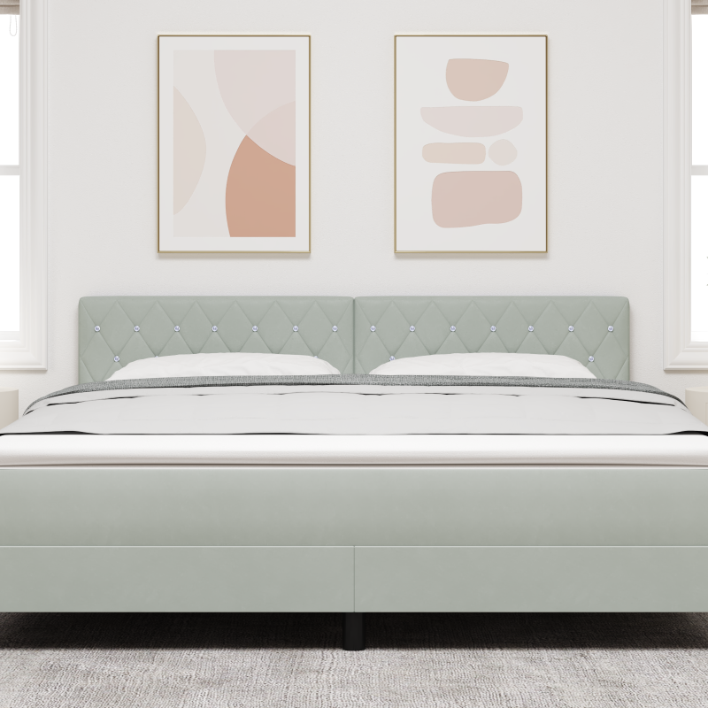 Boxspringbett mit Matratze Taupe 90x200 cm Stoff