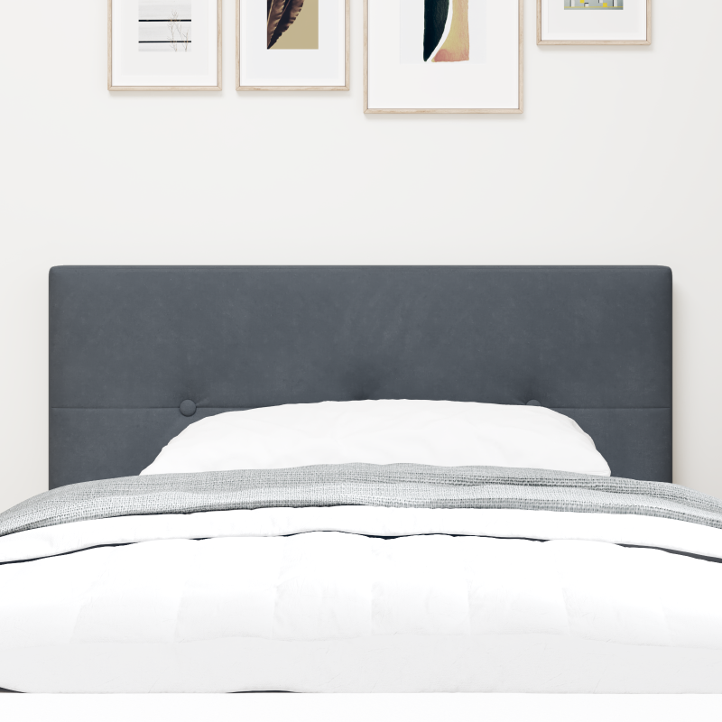 Kopfteil mit Knopfheftung Dunkelgrau 80 cm Samt