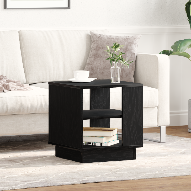 Couchtisch Schwarz Eiche 40x40x43 cm Holzwerkstoff