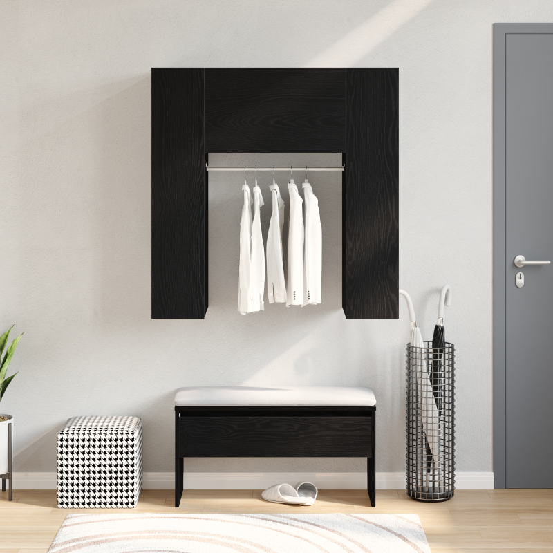 Flurenschrank Schwarz Eiche 97,5x37x99 cm Holzwerkstoff