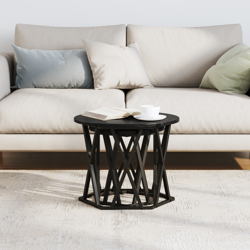 Schreibtisch-Tischset 2er Set Schwarzes Eichenholz