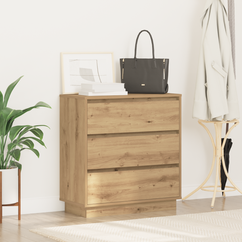 Nachttisch mit LED Artisan Eiche 71x34,5x75 cm Holzwerkstoff