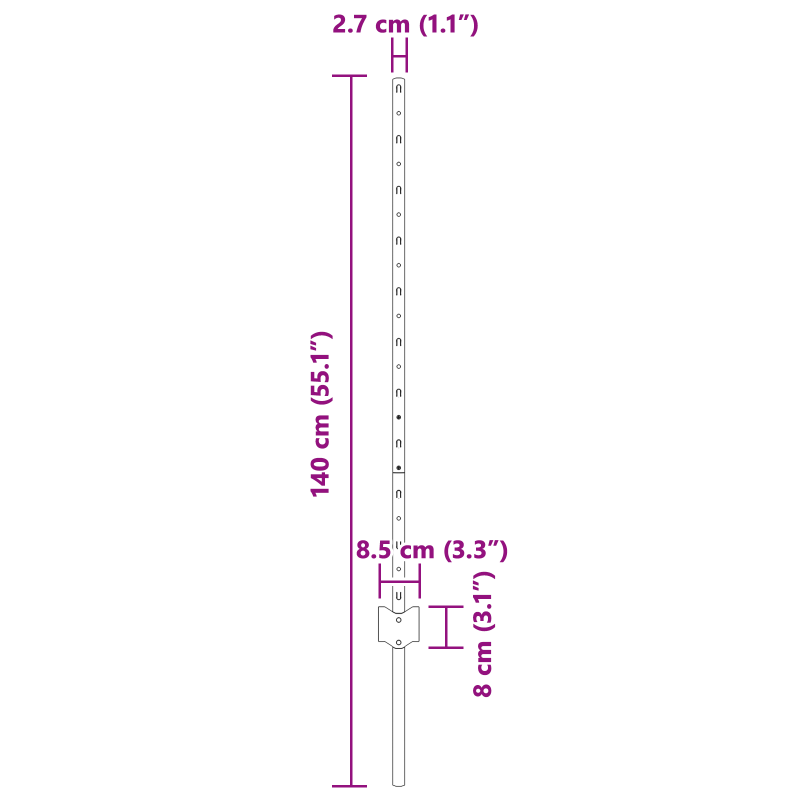 Zaunpfosten 88 Stück U-Channel Silber 140 cm Stahl