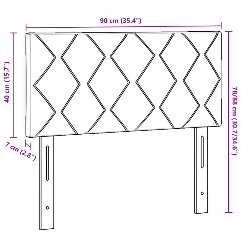LED Kopfteil Diamantblock Design Dunkelgrau 90 cm Stoff