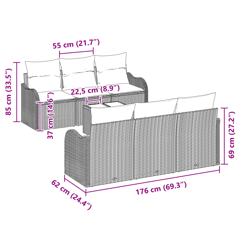 Boxspringbett mit Matratze & LED Blau 120x190 cm Stoff