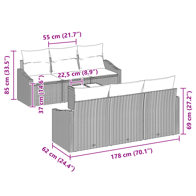 2-teiliges Badezimmer Möbel Set Altholz Holzwerkstoff
