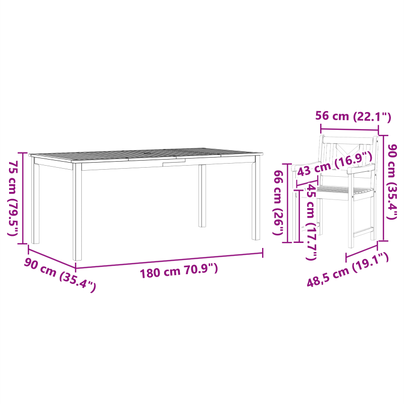 Gartenstühle 2 Stk 56x56x90 cm Massivholz Akazie