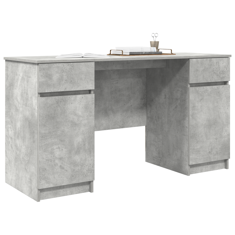 Schreibtisch Beton Grau 140x49x76 cm Holzwerkstoff