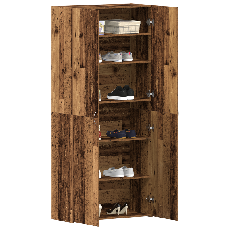 Schuhschrank Altholz 80x35,5x180 cm Ingenieurholz