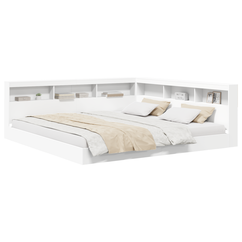Bücherregalbett Weiß 180x200 cm Sperrholz
