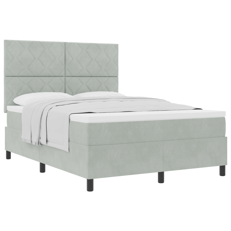Boxspringbett mit Matratze Creme 160x200 cm Stoff