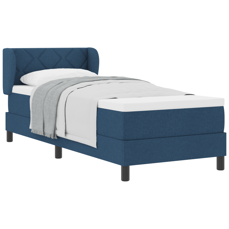 Boxspringbett mit Matratze Blau 80x200 cm Stoff