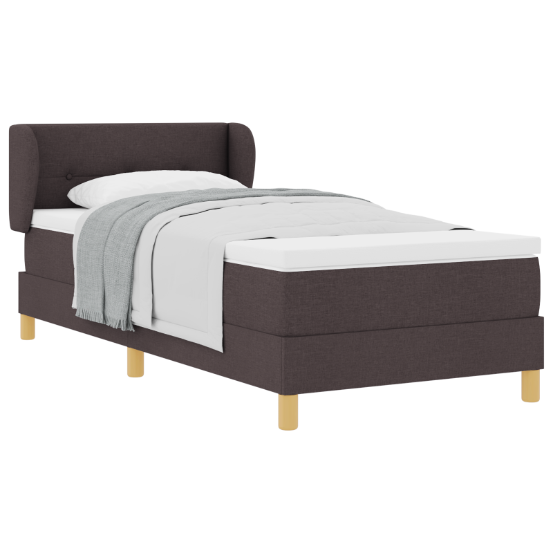 Boxspringbett mit Matratze Dunkelbraun 80x200 cm Stoff