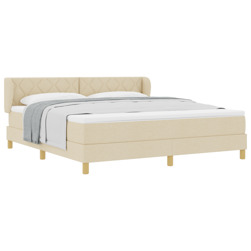 Boxspringbett mit Matratze - Creme - 180x200 cm - Stoff
