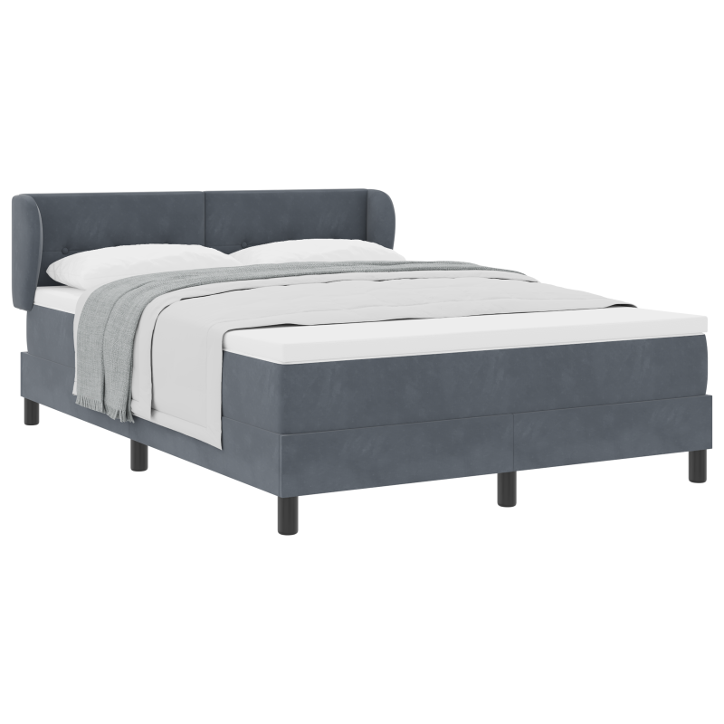 Boxspringbett mit Matratze Dunkelgrau 160x200 cm Velvet