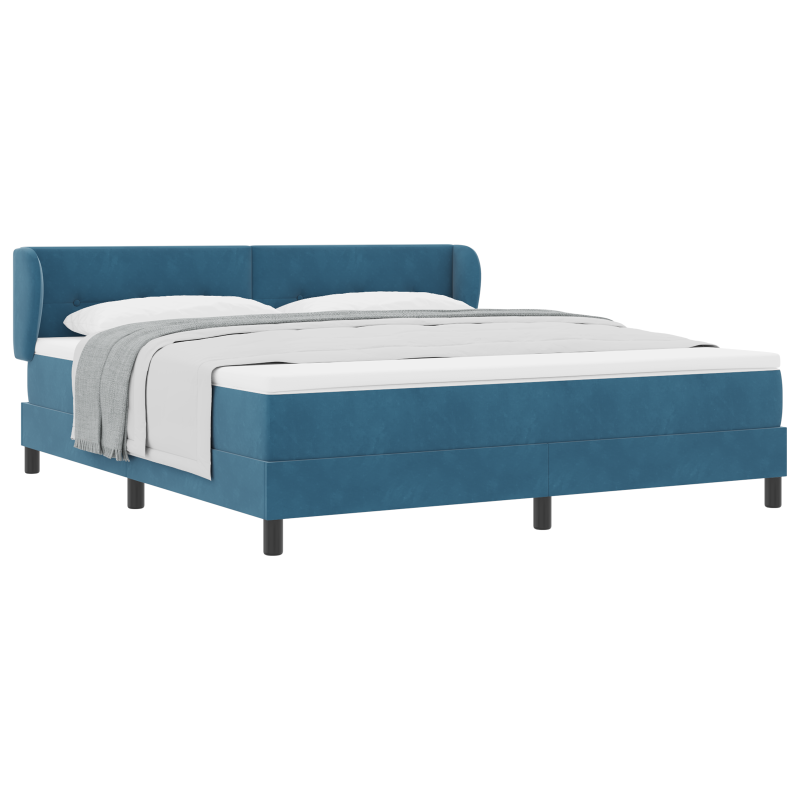 Boxspringbett mit Matratze Dunkelblau 180x200 cm Velvet
