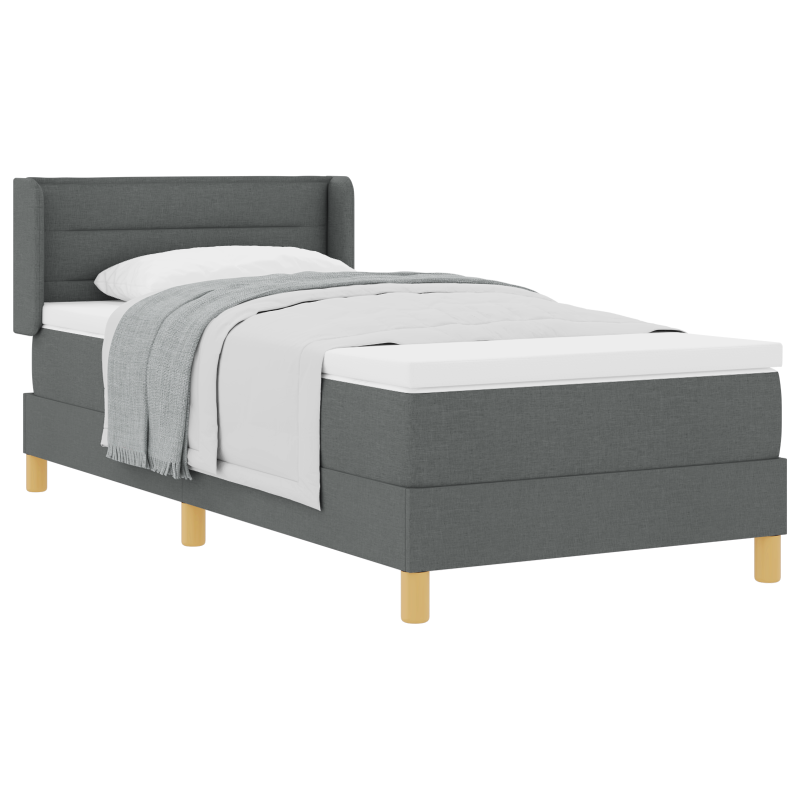 Boxspringbett mit Matratze Dunkelgrau 90x190 cm Stoff