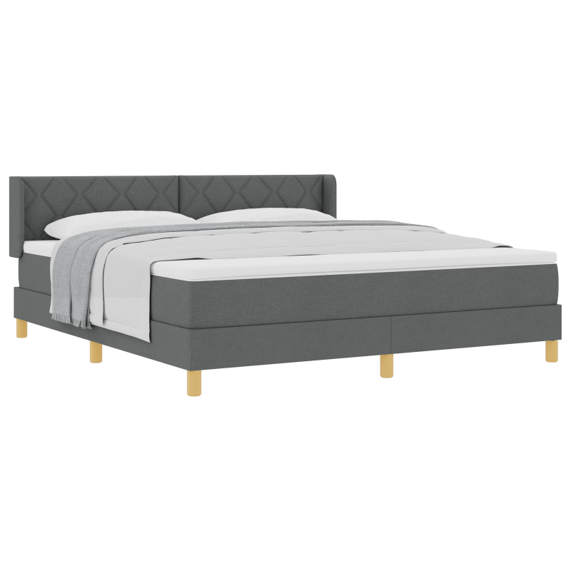 Boxspringbett Dunkelgrau mit Matratze 180x200 cm Stoff