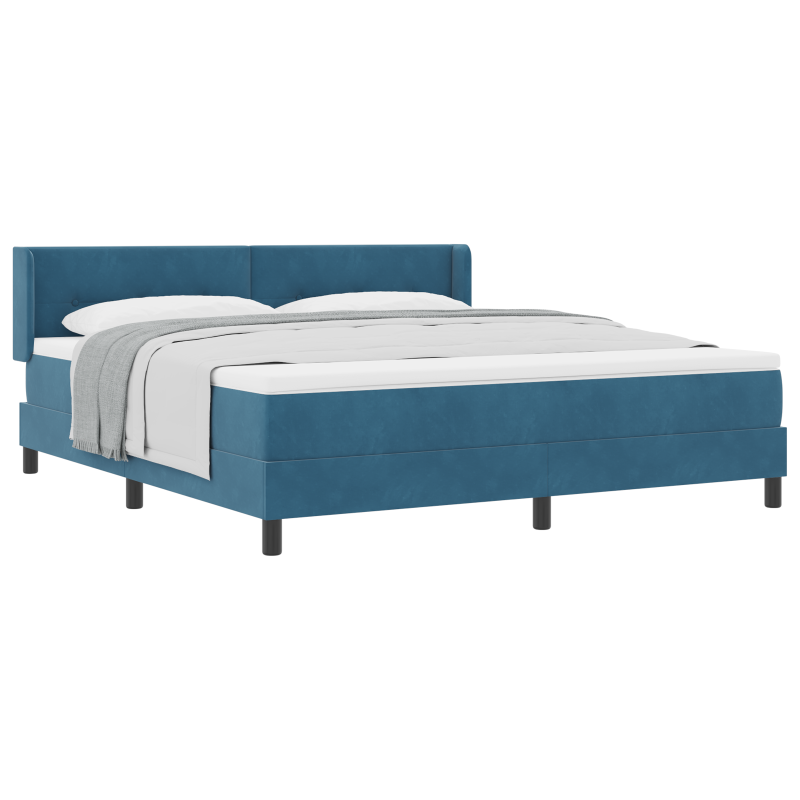 Boxspringbett mit Matratze Dunkelblau 180x200 cm Velvet