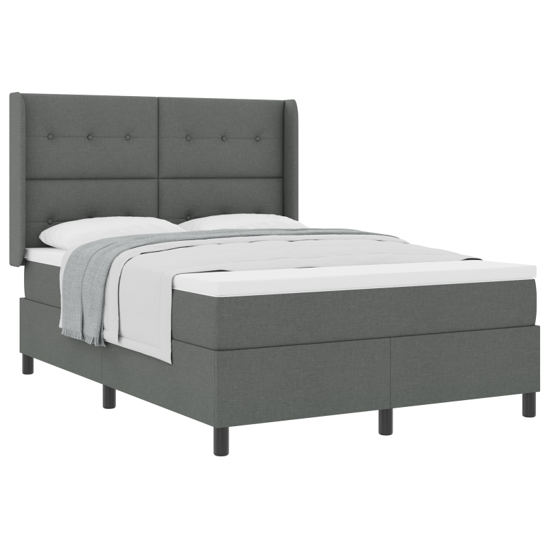 Boxspringbett mit Matratze Dunkelgrau 160x200 cm Stoff