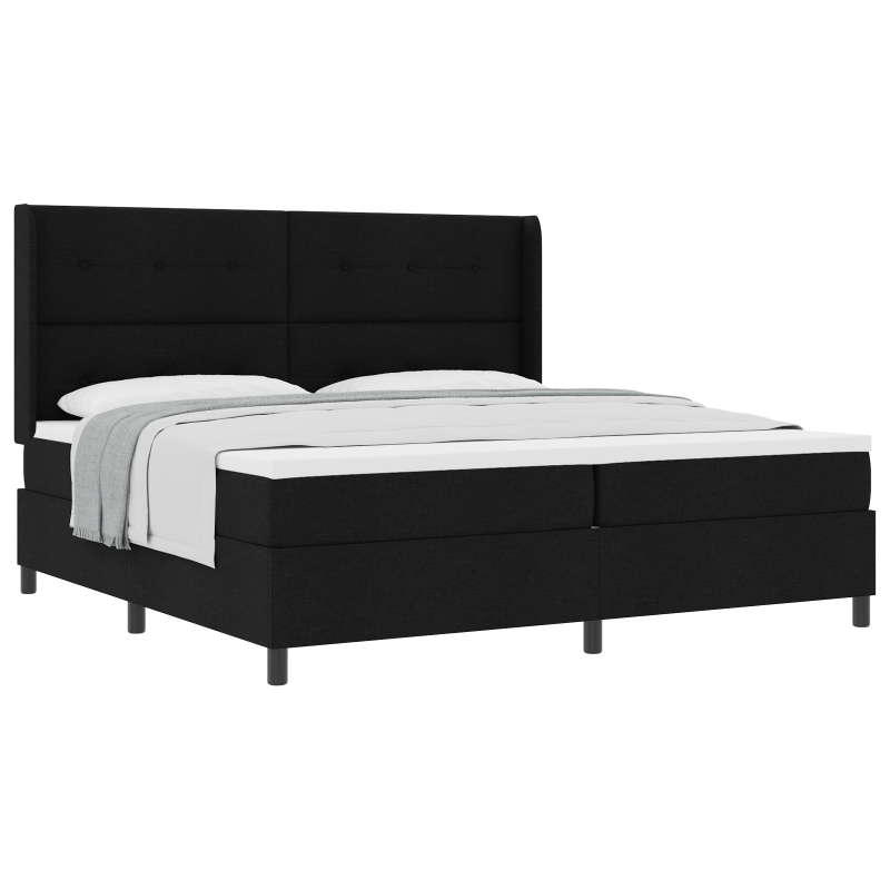 Boxspringbett mit Matratze Schwarz 200x200 cm Stoff