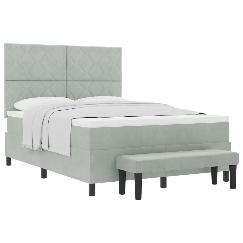 Boxspringbett Dunkelgrau mit Matratze 180x200 cm Stoff