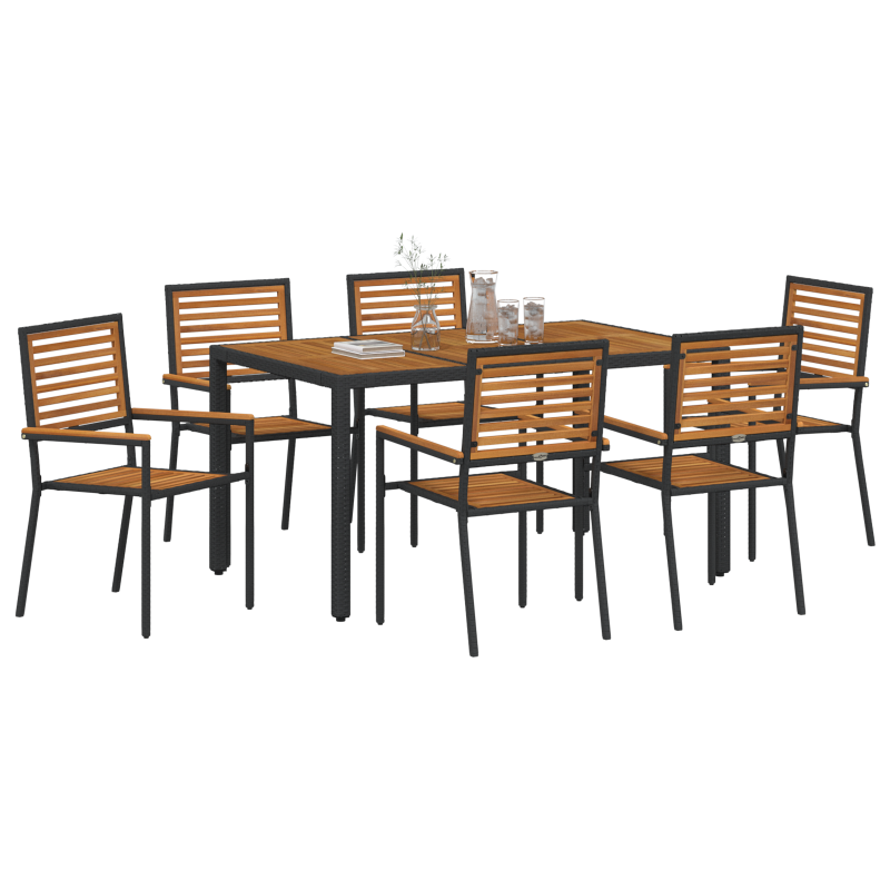 9 teiliges Garten Sofa Set mit Kissen Braun Poly Rattan
