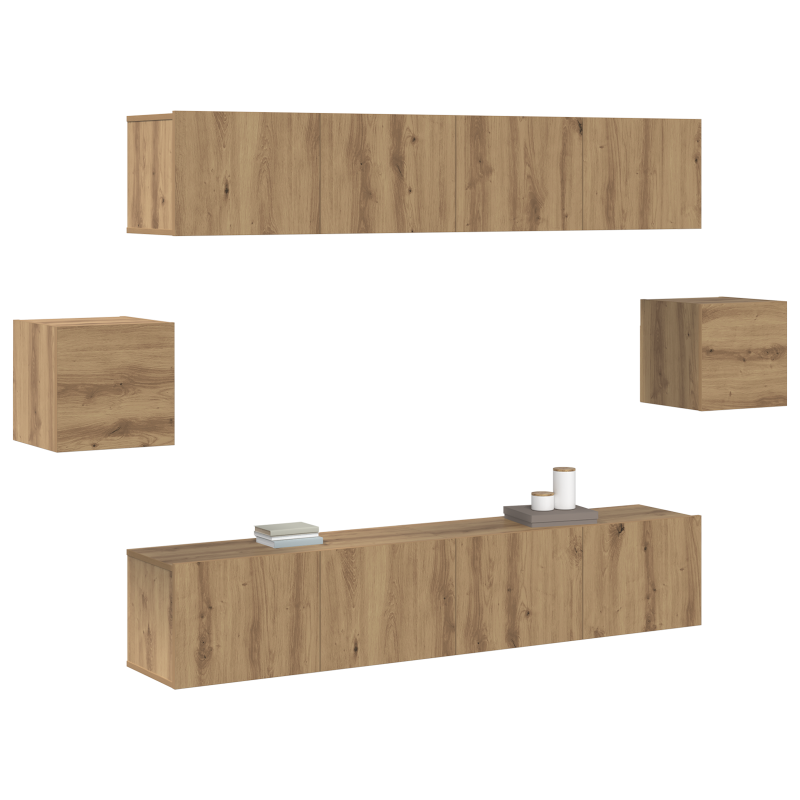 9-teilige Garten-Sofa-Set mit Kissen Beige Poly Rattan Akazie