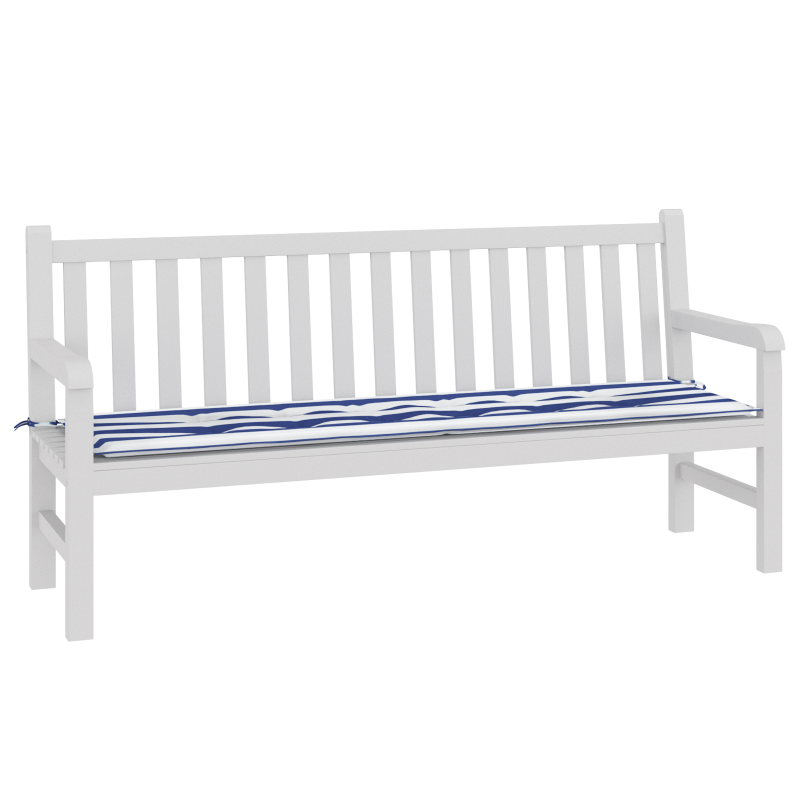 Gartenbankkissen Blau & Weiß Gestreift 180x50x4 cm Oxford-Gewebe