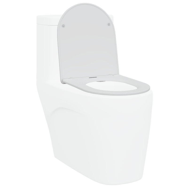 Schnellanpassbarer Toilettensitz mit sanftem Schließen aus Duroplast in Weiß