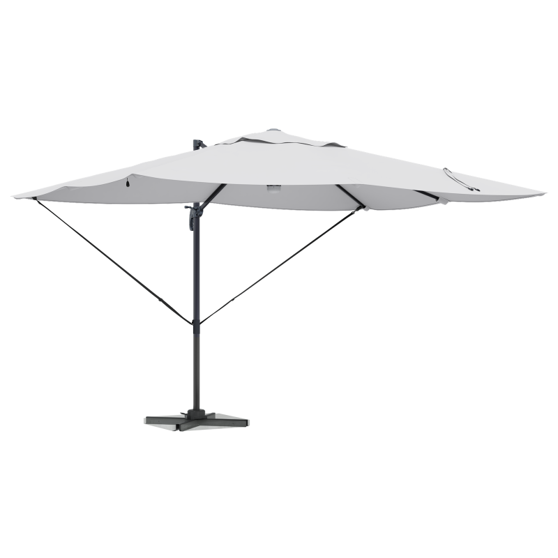 Freischwingender Sonnenschirm Sand Polyester, Aluminium Groß