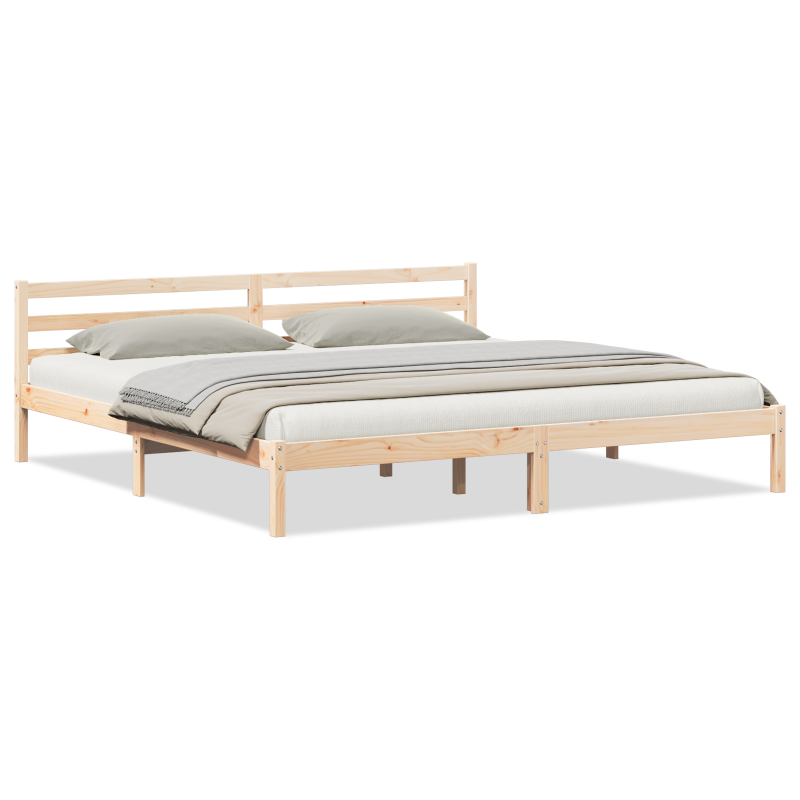 Bettgestell mit Kopfteil 200x220 cm Massivholz Kiefer