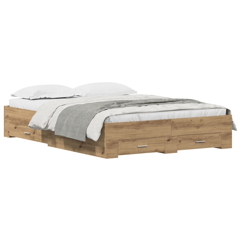 Bettgestell mit Schubladen Artisan Eiche Ingenieure Holz
