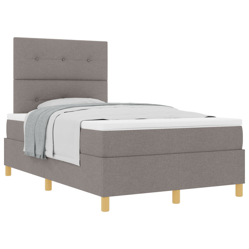 Boxspringbett mit Matratze Taupe Kleines Doppelbett Stoff