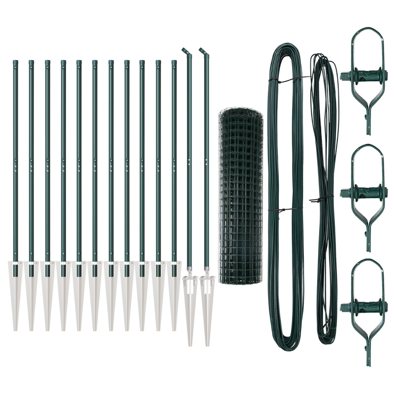Euro Zaun Set von 2 Grün Metall 25 x 1,0 m Langlebig