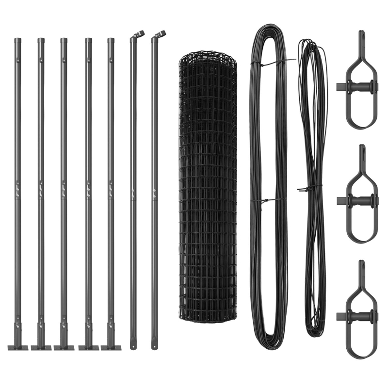 Euro Zaun mit 7 Flanschpfosten 1,2x10 m aus galvanisiertem Stahl